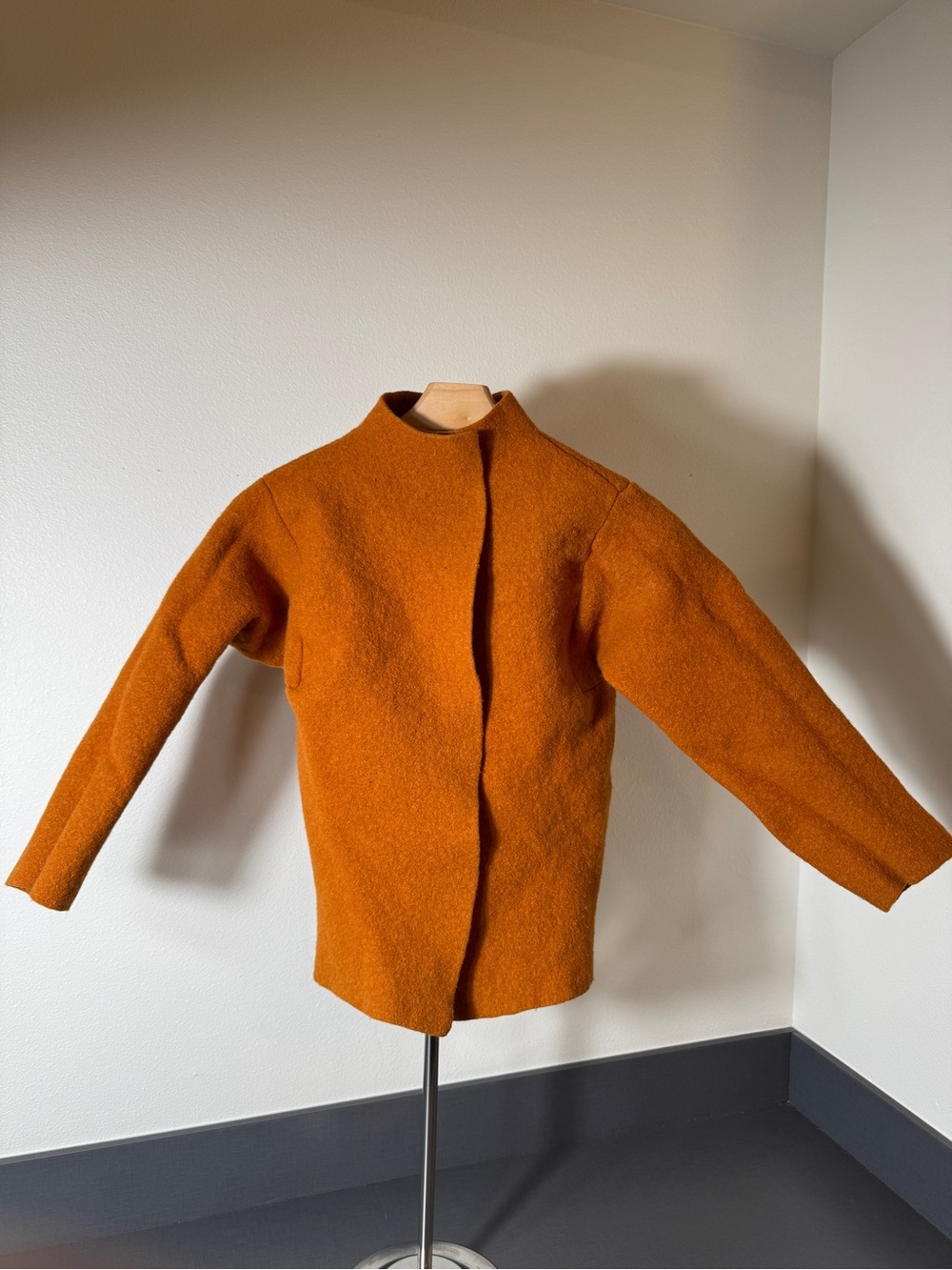 Eileen Fisher Jackets & Coats Orange Felted Alpaca Wool Melange Jacket Size L